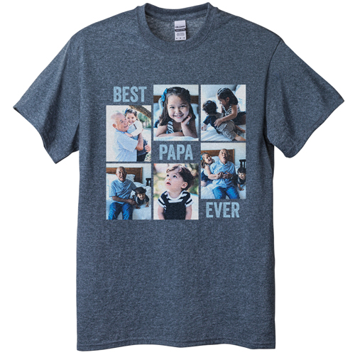 Gallery of Six T-shirt, Adult (XXL), Gray, Customizable front, White, white