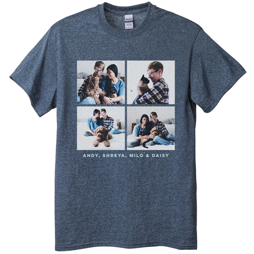 Gallery of Four T-shirt, Adult (XXL), Gray, Customizable front, White