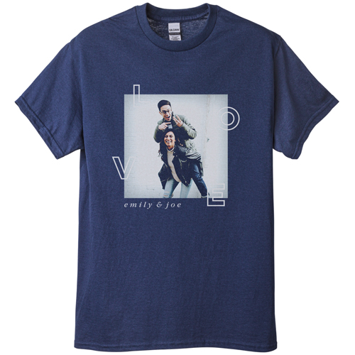 Space for Love T-shirt, Adult (XXL), Navy, Customizable front & back, Black