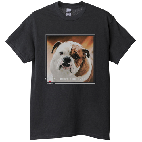 Best In Show Best Dog Ever T-shirt, Adult (3XL), Black, Customizable front & back, Brown
