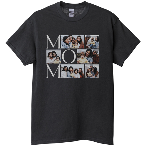 Mom's Collage T-shirt, Adult (3XL), Black, Customizable front, Black