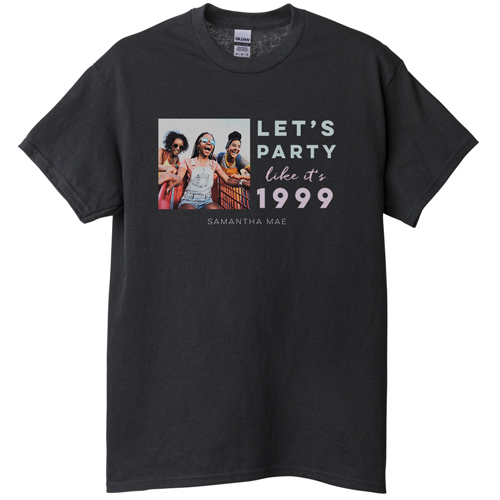 Party Gallery of One T-shirt, Adult (3XL), Black, Customizable front & back, White, white