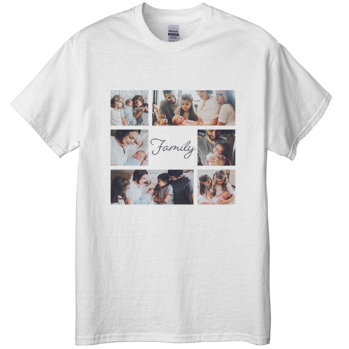 Gallery of Six Memories T-shirt, Adult (3XL), White, Customizable front, White