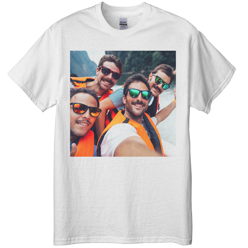Photo Gallery Square T-shirt, Adult (3XL), White, Customizable front & back, White