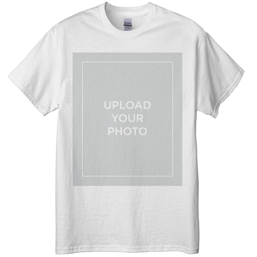 Upload Your Own Design T-shirt, Adult (3XL), White, Customizable front, White