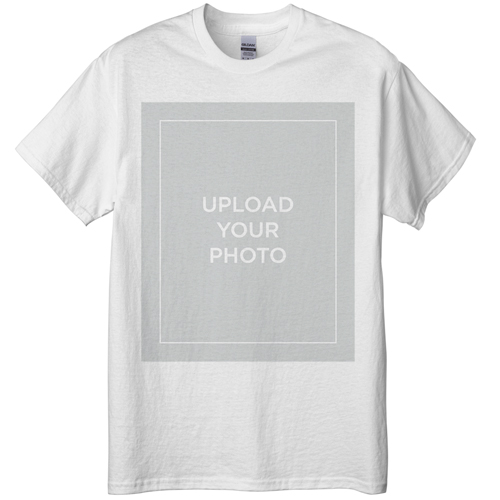 Upload Your Own Design T-shirt, Adult (3XL), White, Customizable front & back, White, white
