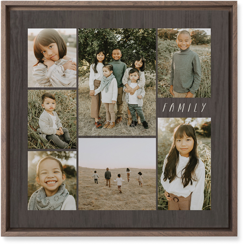Lucky Seven Wall Art, Walnut, Single piece, Mounted, 16x16, Multicolor