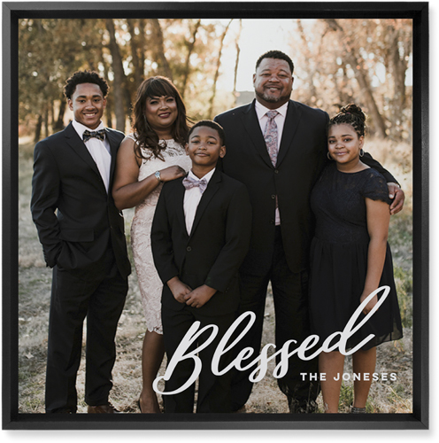 Blessed Letters Wall Art, Black, Single piece, Mounted, 16x16, White, white