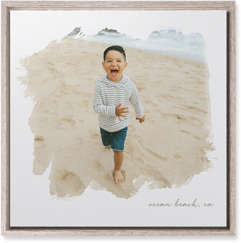 Brushstrokes Portrait Wall Art, Rustic, Single piece, Mounted, 16x16, White, white