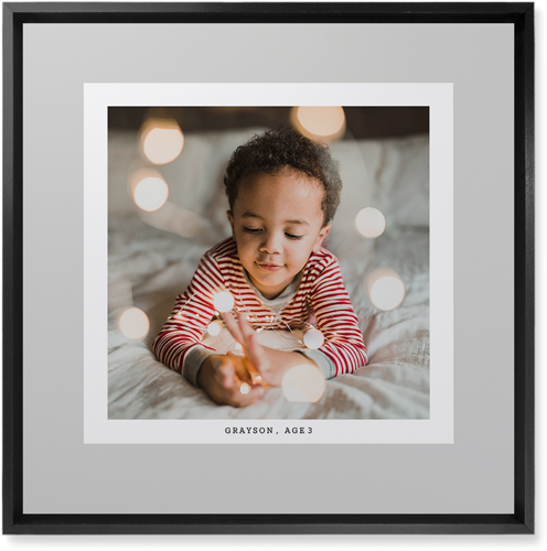 Frame Up Wall Art, Black, Single piece, Mounted, 16x16, Gray, silver lining