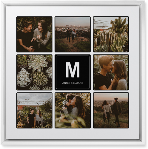 Photo Tiles Wall Art, White, Single piece, Mounted, 16x16, Black, black