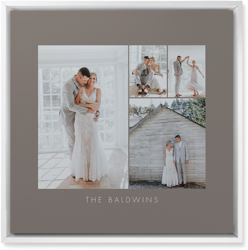 Four Corners Wall Art, White, Single piece, Mounted, 16x16, Gray, ash