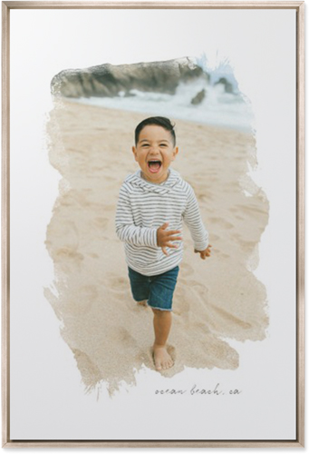 Brushstrokes Portrait Wall Art, Metallic, Single piece, Mounted, 24x36, White, white