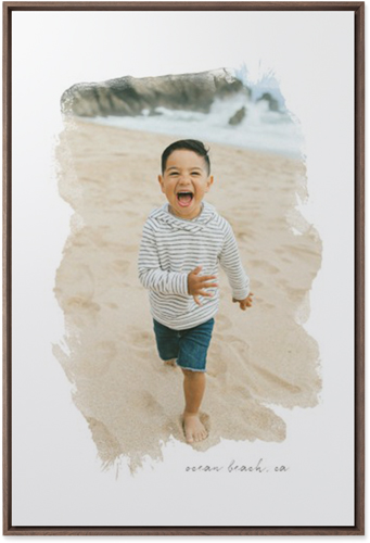 Brushstrokes Portrait Wall Art, Walnut, Single piece, Mounted, 24x36, White