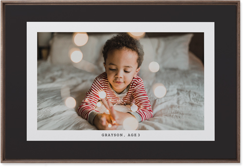 Frame Up Wall Art, Walnut, Single piece, Mounted, 24x36, Gray, charcoal