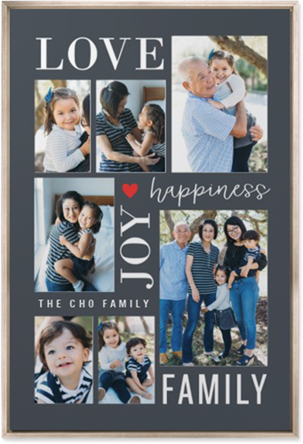 Happiness Is Wall Art, Metallic, Single piece, Mounted, 24x36, Gray, gray