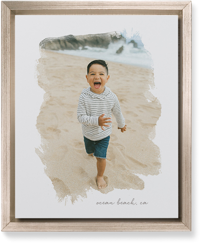 Brushstrokes Portrait Wall Art, Metallic, Single piece, Mounted, 8x10, White