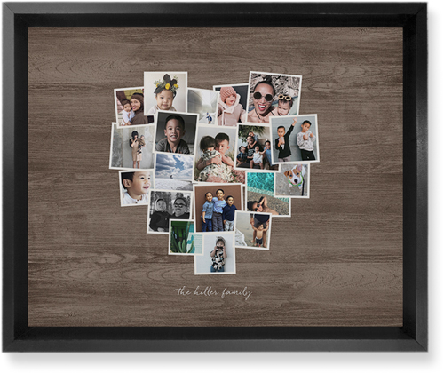 Heart Strings Wall Art, Black, Single piece, Mounted, 8x10, Brown, wood