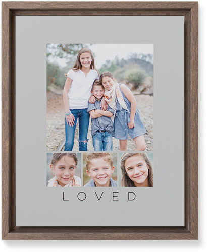 Four Real Wall Art, Walnut, Single piece, Mounted, 8x10, Gray, silver lining