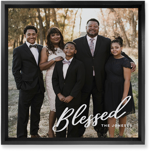 Blessed Letters Wall Art, Black, Single piece, Mounted, 12x12, White