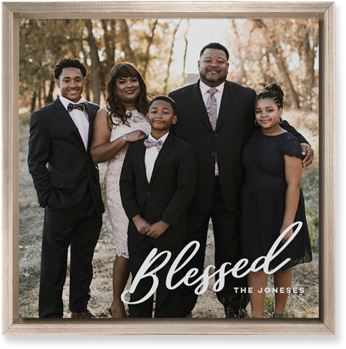 Blessed Letters Wall Art, Metallic, Single piece, Mounted, 12x12, White, white