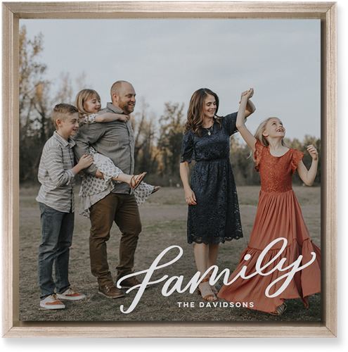 Family Letters Wall Art, Metallic, Single piece, Mounted, 12x12, White