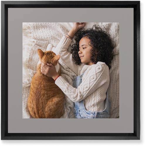 Full Frame One Wall Art, Black, Single piece, Mounted, 12x12, Gray, stone