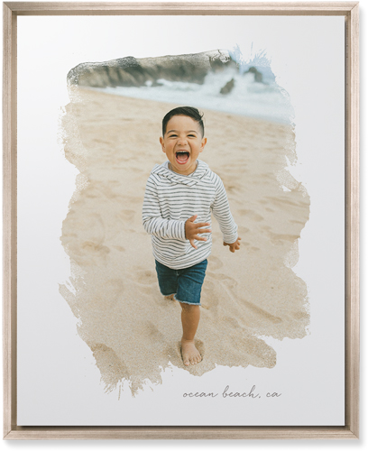 Brushstrokes Portrait Wall Art, Metallic, Single piece, Mounted, 16x20, White