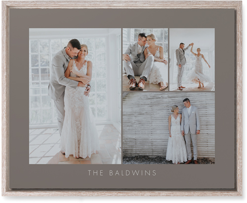 Four Corners Wall Art, Rustic, Single piece, Mounted, 16x20, Gray, ash