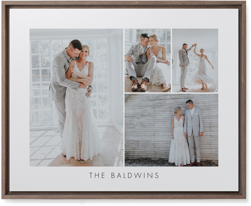 Four Corners Wall Art, Walnut, Single piece, Mounted, 16x20, White, white