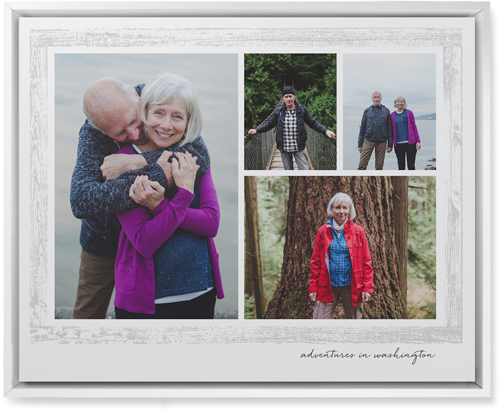 Brushed Border Collage Of Four Wall Art, White, Single piece, Mounted, 16x20, Gray, smoke