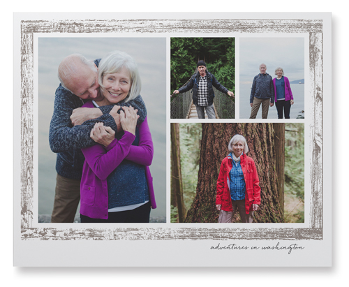 Brushed Border Collage Of Four Wall Art, No Frame, Single piece, Mounted, 16x20, Brown, taupe