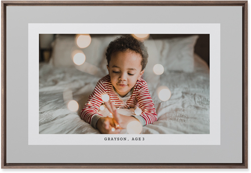 Frame Up Wall Art, Walnut, Single piece, Mounted, 20x30, Gray