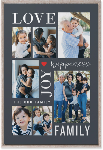 Happiness Is Wall Art, Rustic, Single piece, Mounted, 20x30, Gray, gray