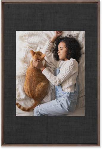 Full Frame One Wall Art, Walnut, Single piece, Mounted, 20x30, Black