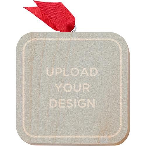 Upload Your Own Design Wooden Ornament, Multicolor, Square Ornament