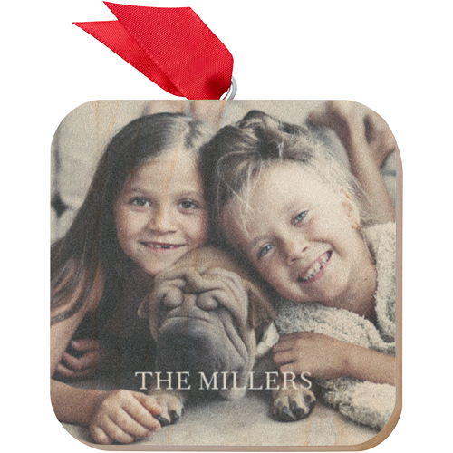 Pet Photo Gallery Wooden Ornament, Multicolor, Square Ornament