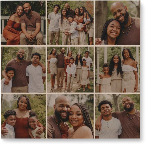 Gallery Grid of Nine Wall Art, Single piece, Wood, 12x12, Multicolor, multi