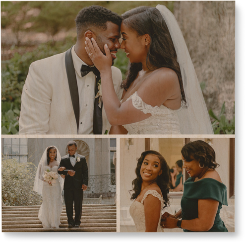 Gallery of Three Portrait Wall Art, Single piece, Wood, 12x12, Multicolor, multi