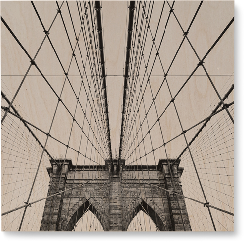 Brooklyn Bridge Wall Art, Single piece, Wood, 12x12, Multicolor