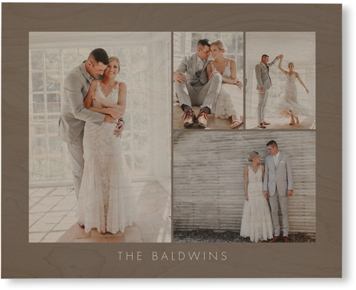 Four Corners Wall Art, Single piece, Wood, 8x10, Gray