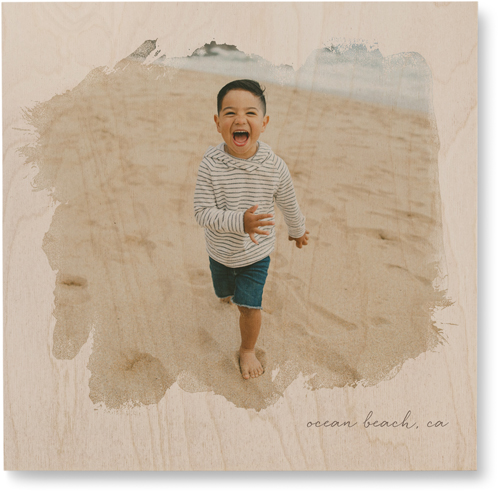 Brushstrokes Portrait Wall Art, Single piece, Wood, 16x16, White, white