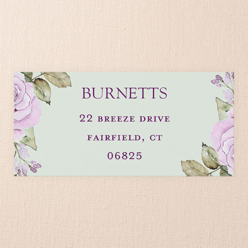 Rose Bouquet Address Label, Purple, Address Label, Matte, Pansy