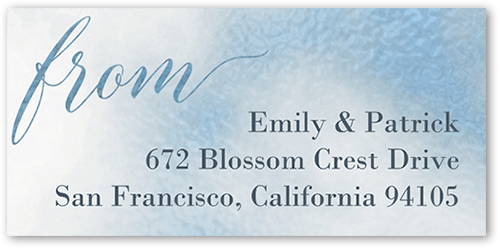 Romantic Texture Address Label, Blue, Address Label, Matte