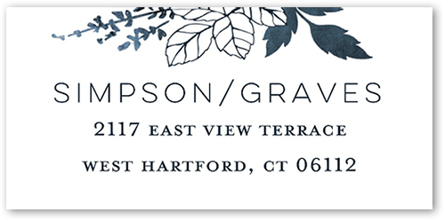 Garland Initials Address Label, Black, Address Label, Matte