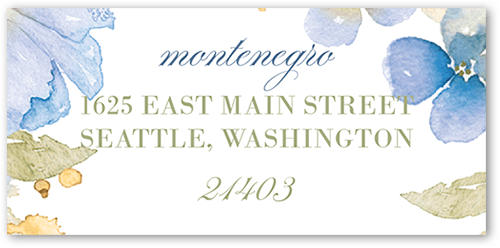Watercolor Bouquet Address Label, Blue, Address Label, Matte