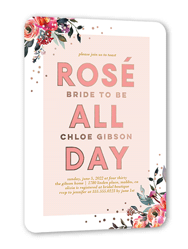 All Day Bridal Shower Invitation, Rounded Corners