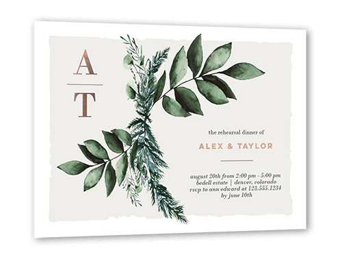 Foil Rehearsal Dinner Invitations