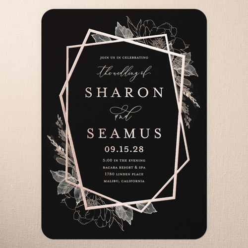 Matte Black Wedding Invitation