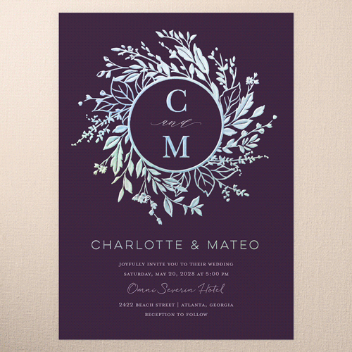 Rustic Purple Wedding Invitations